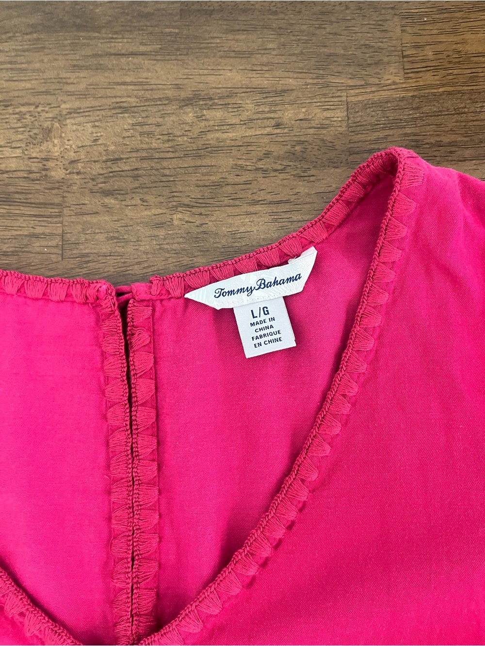 TOMMY BAHAMA WOMENS Dress LANAILETTE FLUTTER Sleeves PINK PAPAYA POCKETS Large - Picture 2 of 8